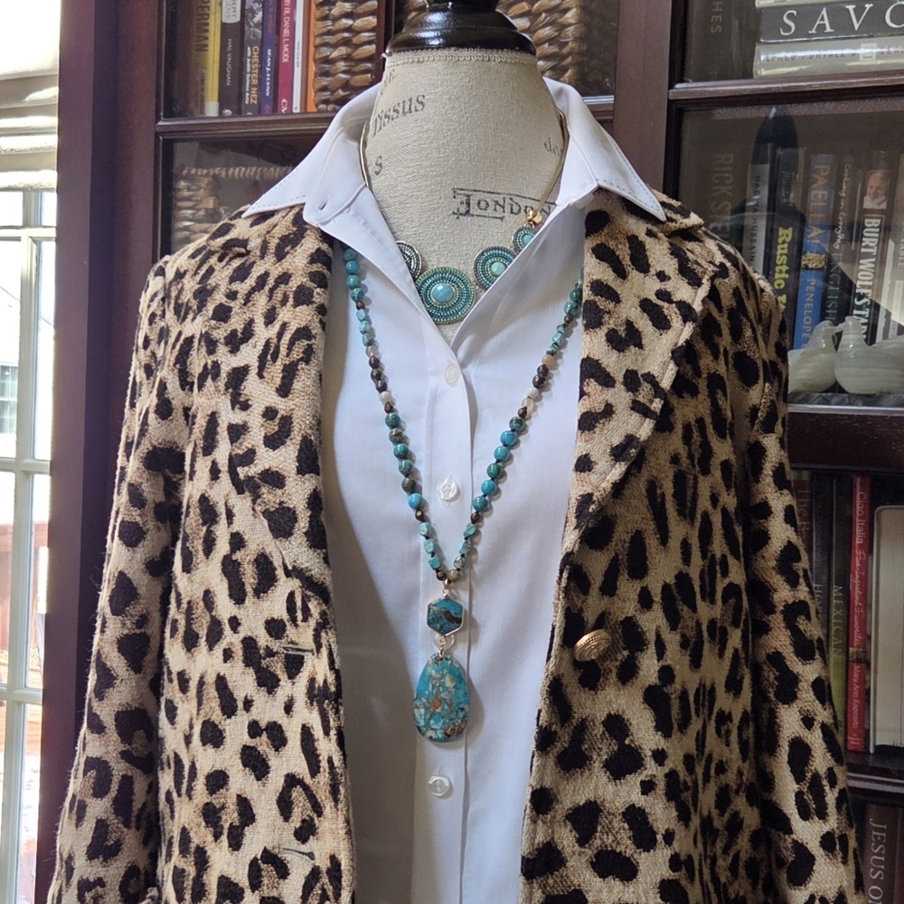 Dylan - Long "Kenzie" Turquoise Stone Pendant Necklace